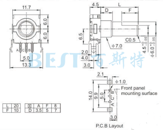 編碼器EC11E0參考圖紙